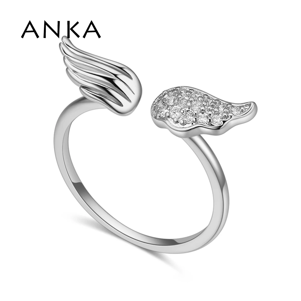 

ANKA Brand New hot Luxury White Wings Zircon Rings For Women Female CZ Weddings Rings Jewelry #129807