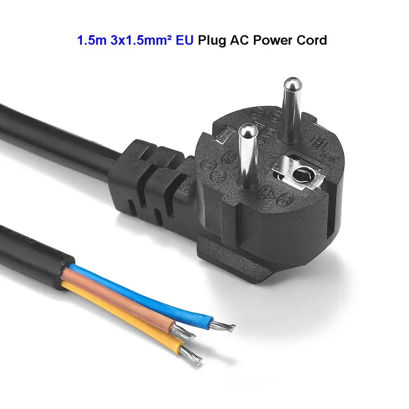 

EU European Power Cable 2 Prong Extension Cord 1.5m 1.5mm For Desktop PC Computer PSU Antminer Dishwasher Electrical Sockets