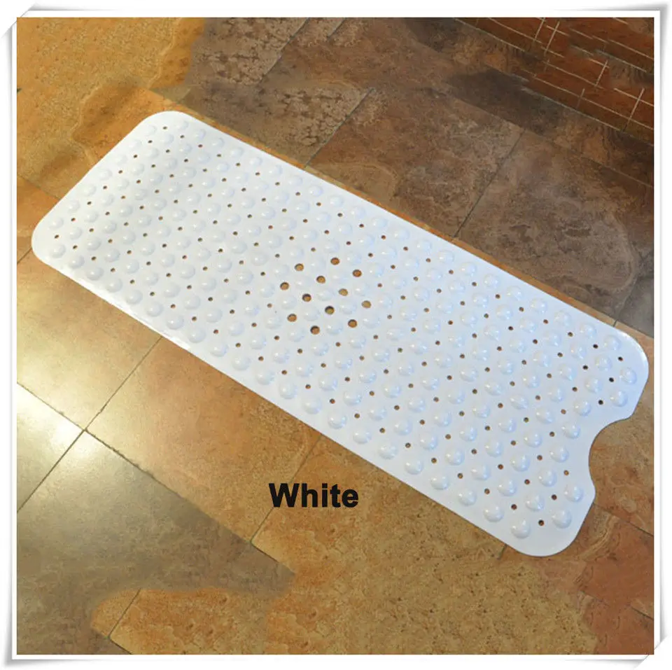 MSJO Противоскользящий коврик для ванной для детей, коврик для душа, присоска для ванной комнаты, массажный Противоскользящий коврик для ванной из ПВХ 40x100 см - Цвет: White
