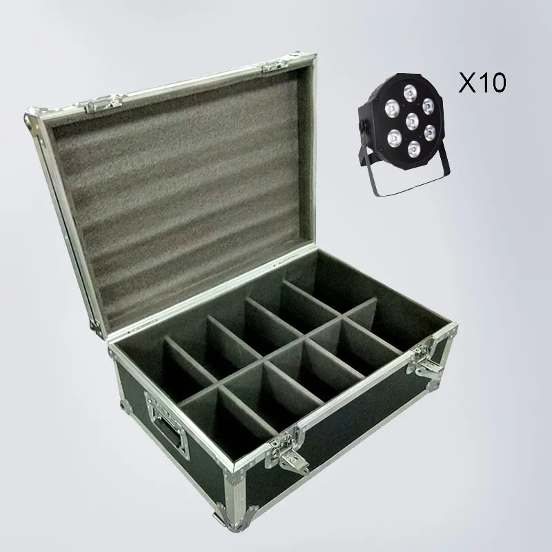 

FlightCase with 6/8/10/12/16pcs LED The brightest 8 dmx Channels Led Flat Par 7x12W RGBW 4IN1 DJ Stage Lights Disco Club Bar