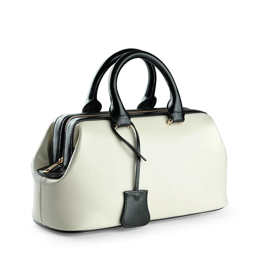 Vintage Fashion Classic Doctor Bag Genuine Leather Bag Famous Brand Designer Women Handbags High Quality Ladies Real Leather Bag