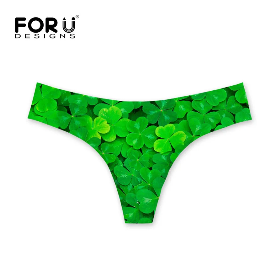 

FORUDESIGNS Fashion Women Brand G string 3D Red Flower Leaves Printed Fitness Underear Intimates Invisible Female Tongs Panties