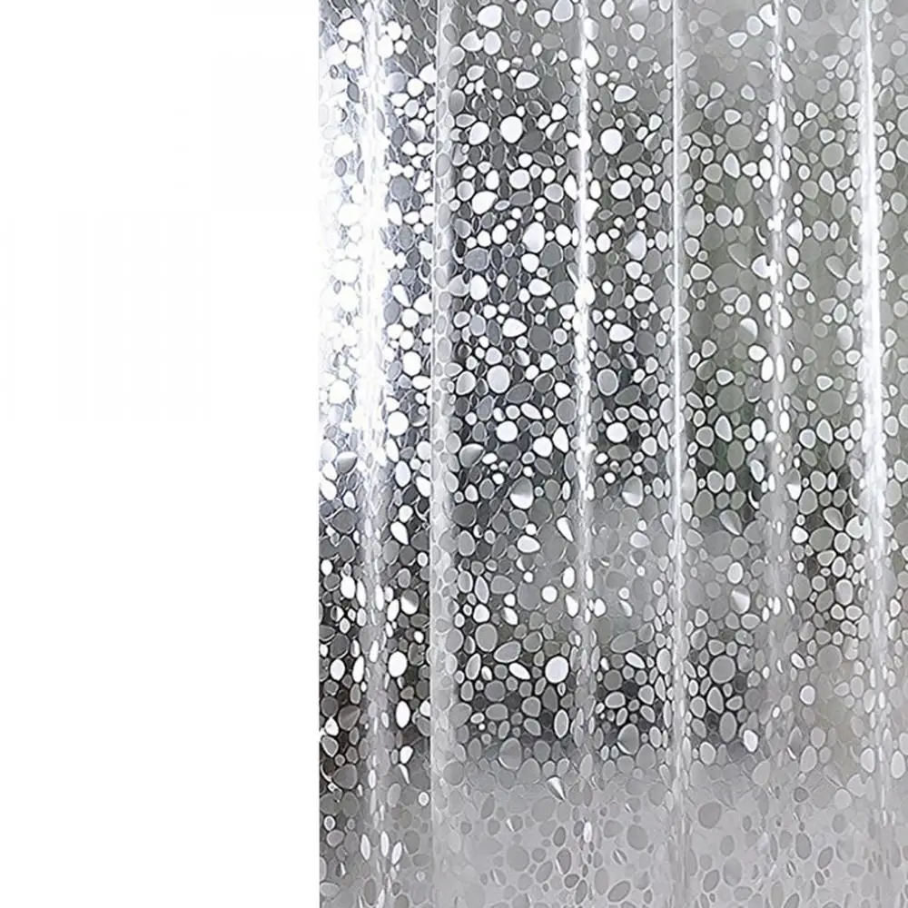 

New Popular PVC Waterproof Shower Curtain Thickening Three Dimensional Printed Transparent Bath Curtain for Bathroom Decor