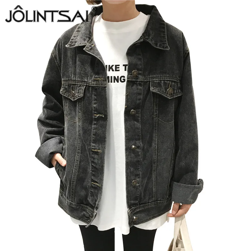 Goede Denim Jasje Vrouwen 2017 Vintage Fashion Jeans Overjas Dames Jassen Tops Kraagvorm Slim Zwart Basic Jassen Kleding