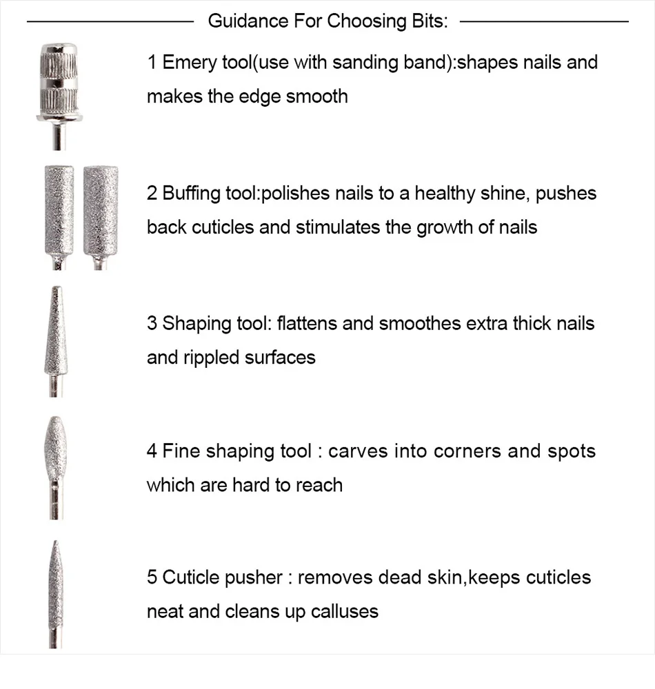 Для профессионального аппаратного маникюра, фрезерный станок, керамические алмазные фрезы, дрель для ногтей, педикюрный аппарат, набор пилочек для ногтей, кутикулы