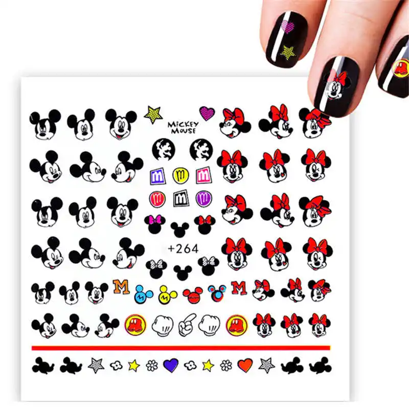 

Mickey Cartoon Water Stickers Nails Wraps Design Mouse Sliders For Nails Set Water Decals Nail Art Manicure Decoracion