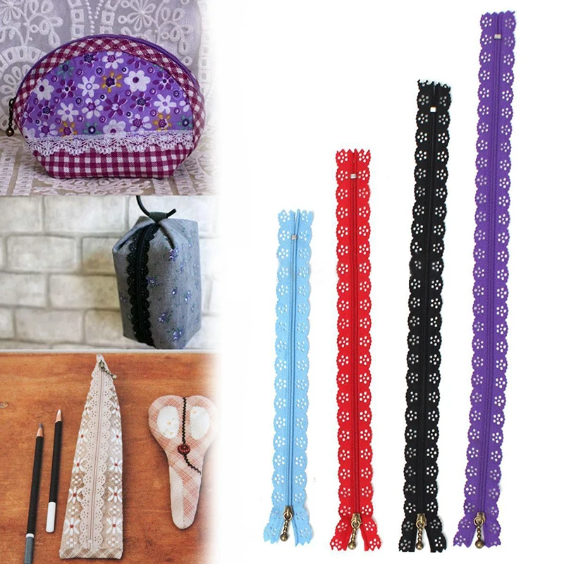 10pcs Nylon Mixed Color Lace Edge Zipper Puller DIY Craft Zip Tailor For Bag Garment Sewing Tool Random Colors