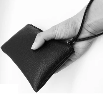

BLEVOLO Male PU Leather Clutch Wallets Women Key Coin Pocket Purse High Capacity Long Wallet Black Zipper Soft Purses Hand Bag