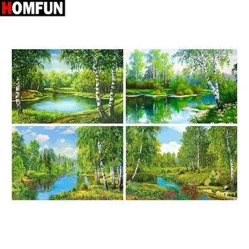

HOMFUN Full Square/Round Drill 5D DIY Diamond Painting "Tree landscapel" 3D Diamond Embroidery Cross Stitch Home Decor Gift