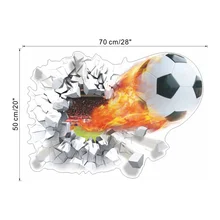 3D объемная разбитая стена Футбол наклейка на стену s стерео наклейки футбол ZY1473 фоновая Настенная Наклейка обои