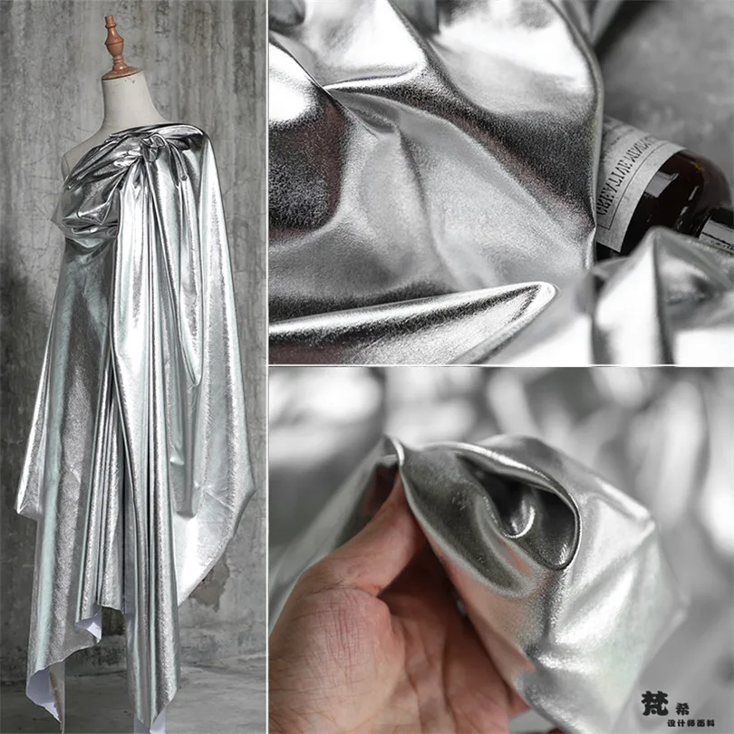 50cm*145cm/piece Designer fabric tpu artificial leather soft mirror