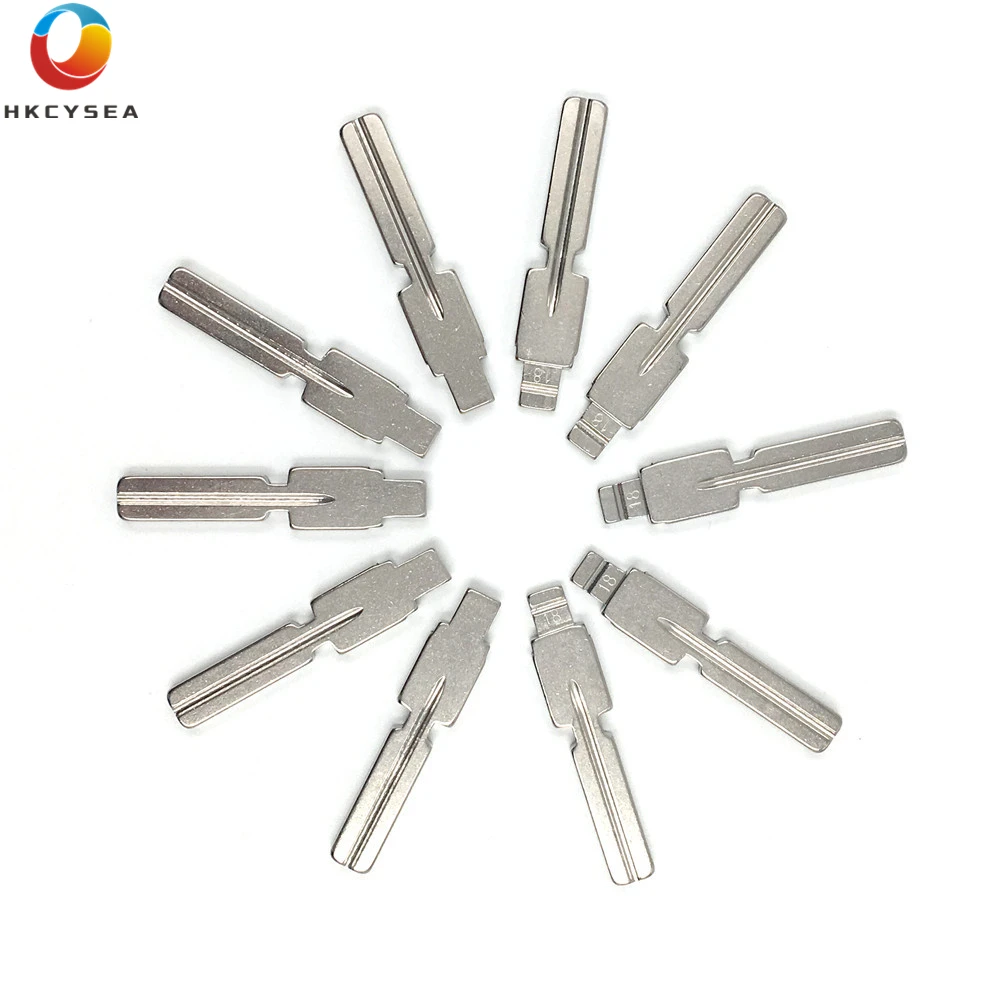 

HKCYSEA 10 pcs/lot Metal Blank Uncut Flip KD Remote Key Blade Type #18 for BMW Car Key Replacement