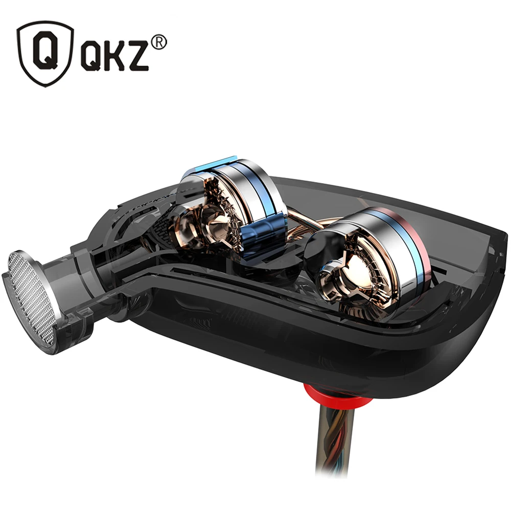 QKZ ZN1 Dual Driver Earphones And Headset Mini Extra Bass Turbo Wide Sound Field Earphone Fone