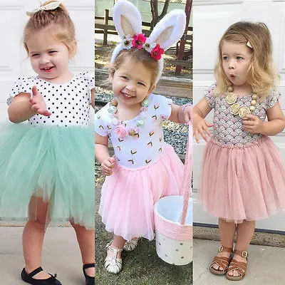 

Halloween Baby Kids Girls Dress Shell Polka Dot Solid Lace Tulle Party Dresses 2016
