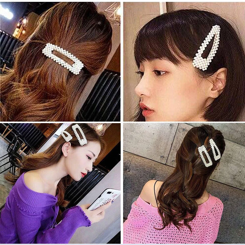 

LiuXSP Fashion Pearl Hair Clips Women Elegant Korean Design Hairpins Hair Clips Hair Styling Accessories Geometry