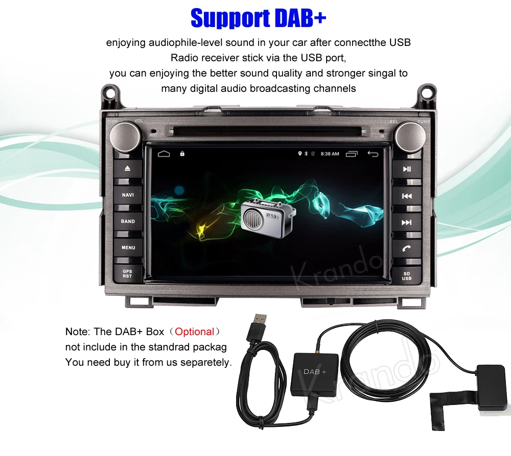 Krando toyota venza android car radio gps dvd player navigation system (7)