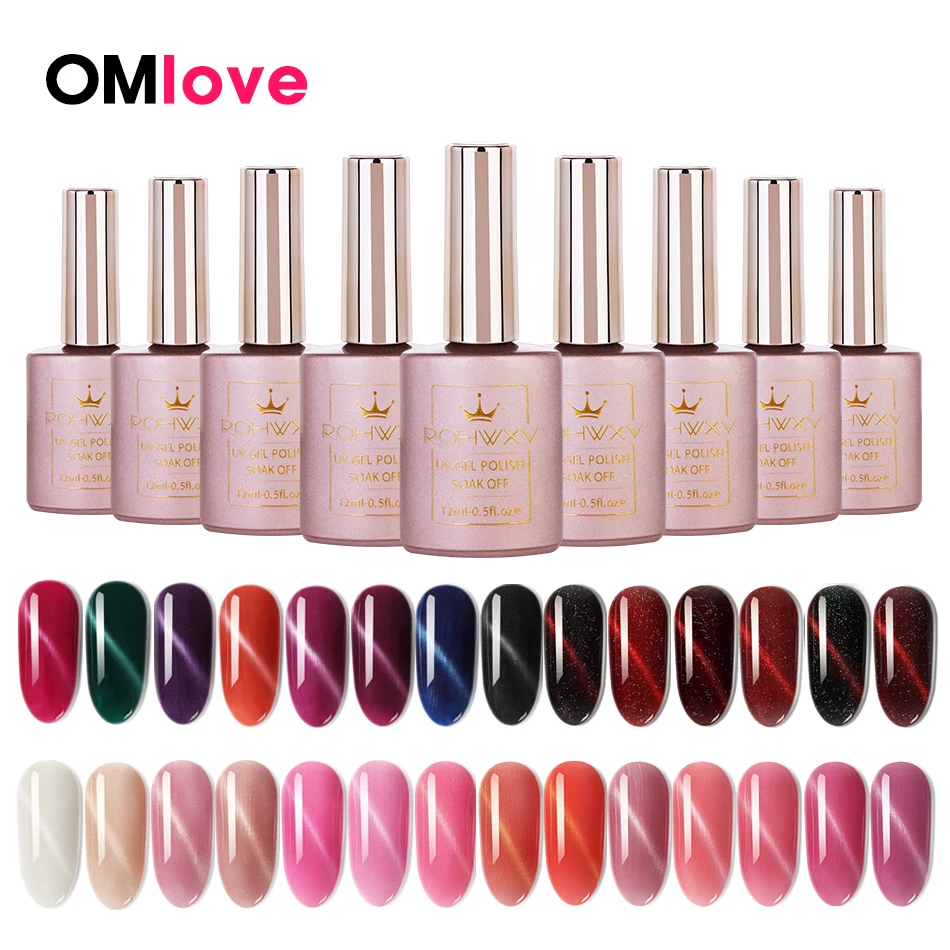 

OMlove 32 Colors Varnish Starry Sky Effect Cat Eye Gel Polish 3D Magnetic UV Gel For Manicure Cat Eye Magnet And Nail Primer