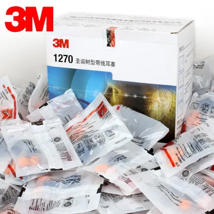 

3M 1270 Earplugs Anti noise abatement sleeping ear Protector summer swimming anti water Christmas tree style 100pcs/box