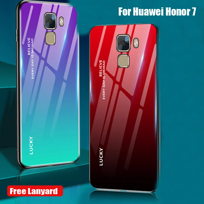 5,2 дюймов для huawei Honor 7 мобильный чехол для телефона для huawei Honor 7 закаленное стекло задняя крышка Honor7 стеклянный чехол s coque