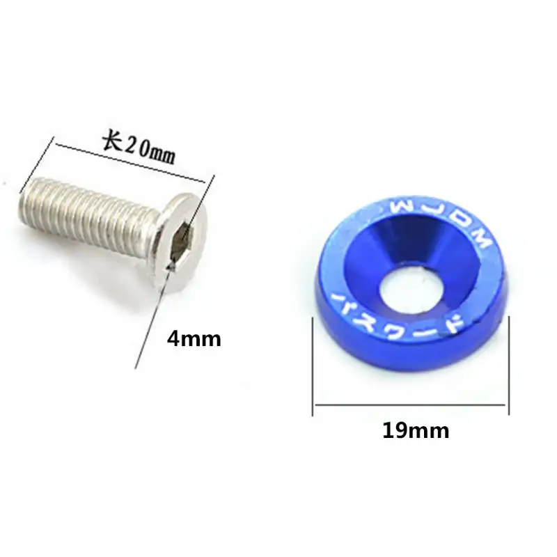 M6x20 Универсальный 10 шт. автомобильный JDM наклейка для автомобиля Пароль крыло гайка с шайбой номерной знак болты Авто Ремонт Аксессуары