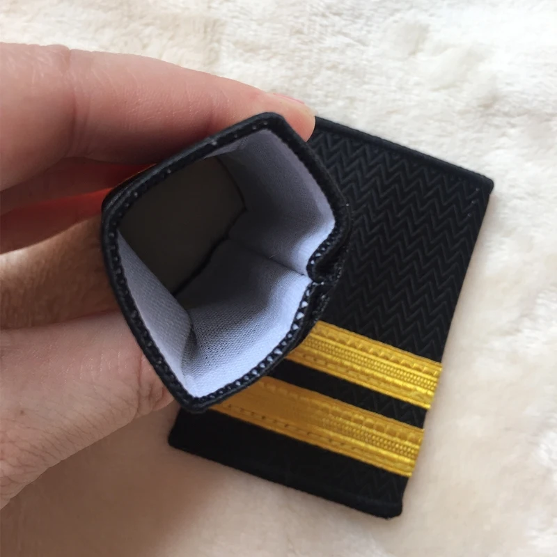 Four Gold Bars Airline Pilot Epaulets Captain Shoulder Boards Insignia Sliders