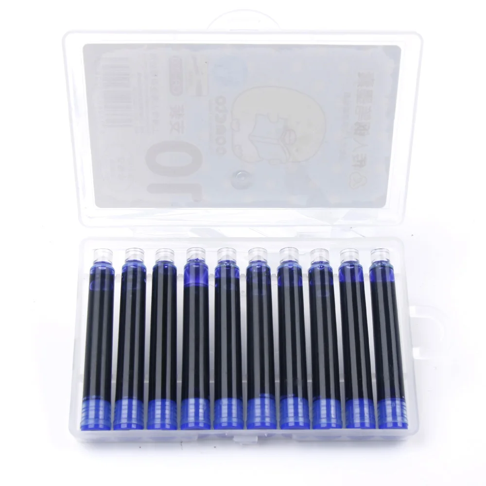 

10Pcs/Case Blue ink Fountain Pen Ink Refills Cartridges Universal Design
