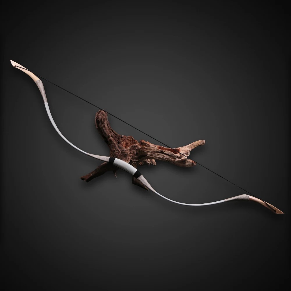 Branco do Couro Recurvo para a Caça ao ar Achery Longbow Caça Arco Adulto Esportes Tiro Tradicional Livre 30-70lbs 5 Cheap Arco e flecha