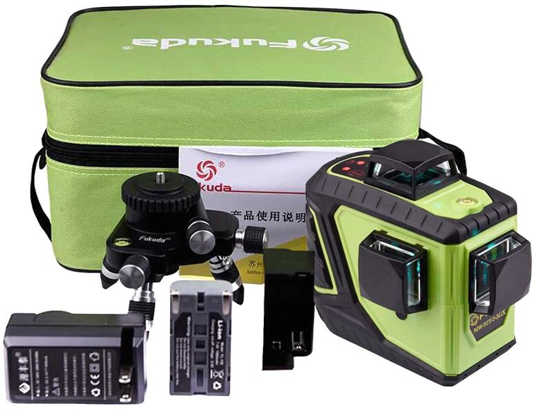 

Fukuda 12 lines MW-93T lithium battery green/red 3D laser level 360 Vertical And Horizontal Self-leveling Cross Line