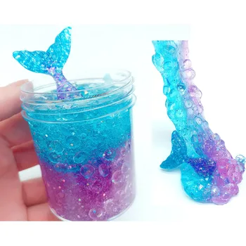 

120ml Kids Mermaid Tail DIY Cotton Slime Ball Plasticine Fluffy Slime Crystal Mud Cotton Mud Slime Relax Toys for Children Gift