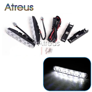 

Atreus 1Pair Car LED DRL Light For Audi A4 B6 A3 VW polo Lada Mazda 3 6 BMW accessories LED fog lamp with yellow turn signal 12V