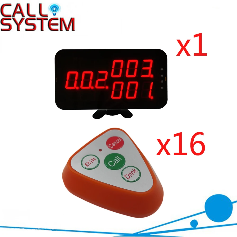 K-4-C-red+K-S4 1+16 Wireless Paging Calling Buzzer System
