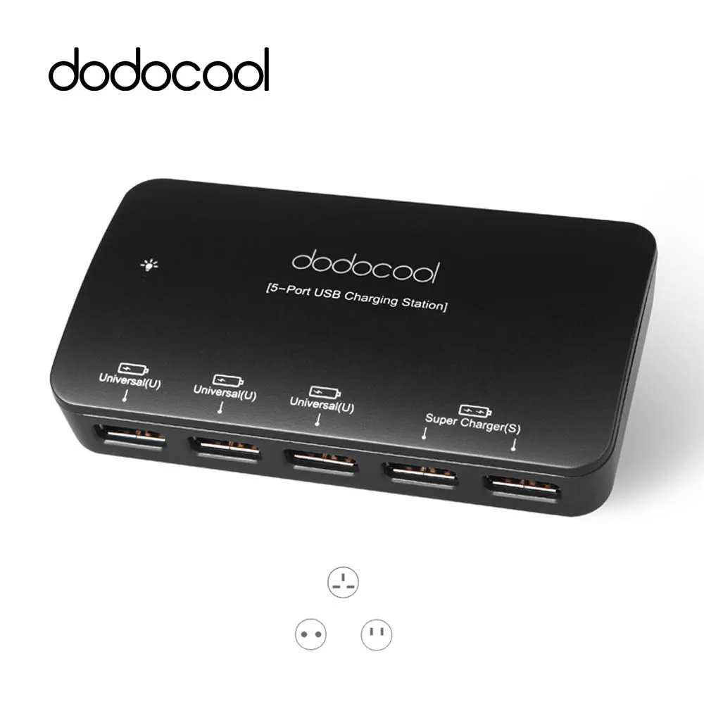 

dodocool 36W 5 Port USB Charger with Smart Super Charging Technology for iPad iPhone Samsung Phone, Tablet and More EU UK Plug