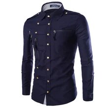 Горячая Распродажа длинный рукав платье Мужская рубашка тренд четыре цвета кнопки Тонкая рубаха мужские Размер M-2XL