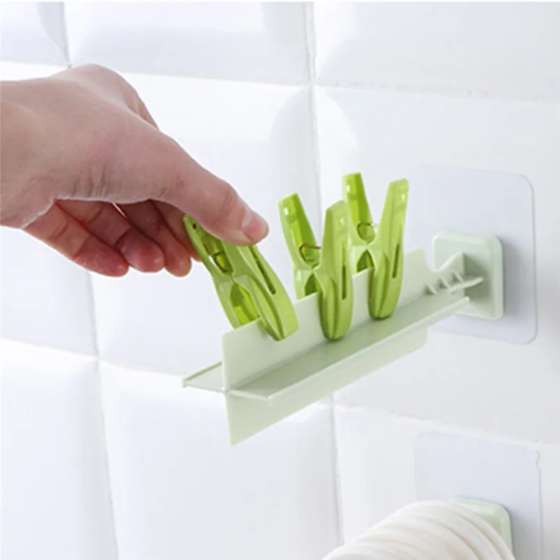 Punch-Free Plastic Paste Hanger Holder Wall Mount Hook Storage Rack Hooks Home Storage Organization 40FY272