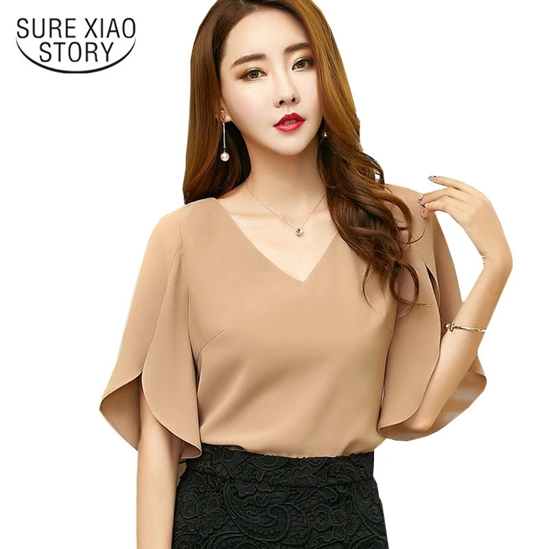 2017 summer New casual solid women Chiffon Shirt Female butterfly Sleeve Korean loose size women blouse top blusas 900C 30 2017 summer New casual solid women Chiffon Shirt Female butterfly Sleeve Korean loose size women blouse top blusas 900C 30