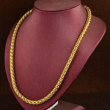 

Chain Necklace Byzantine Style Yellow Gold Filled Mens Necklace