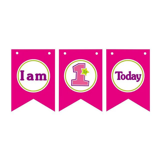 i am one high chair banner baby girl first birthday party bunting