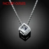 Collier à pendentif personnalisé en argent Sterling 925, pour décoration, bijoux à la mode, zircone cubique, pour femmes, fiançailles, fête ► Photo 3/6
