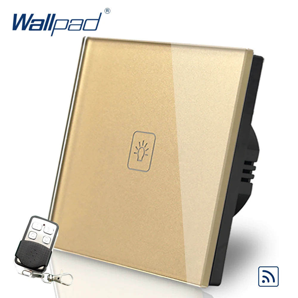 

Remote Dimmer Wallpad EU Standard Touch Switch AC 110~250V Gold Wall Light Switch With Remote Controller