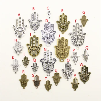 

10 Pcs Fatima Hand Hamsa Charms Pendant For DIY Jewelry Making Handmade Bracelet Necklace Key Chain Bag Accessories M072
