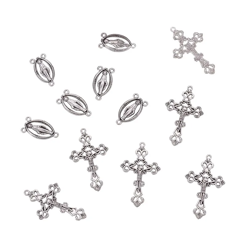 PandaHall-10Set-13x25x3mm-Metal-Rosary-Cross-and-Center-Sets-for-Rosary-Bead-Necklace-Jewelry-Making-DIY (1)