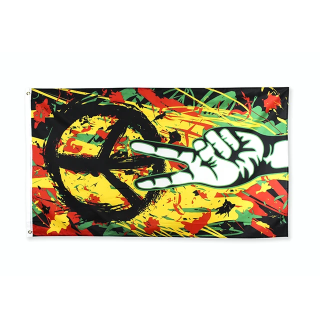 90*150 см Флаг Rasta Peace Grafitti