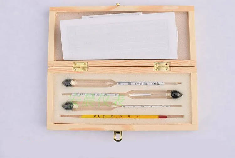 

Vodka Whiskey Alcohol Wine Hydrometer Meter In Wooden Box Alcoholmeter Concentration Instrument Meter (0-40%, 30-70%, 70-100%)