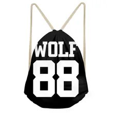 Крутые Черные Волки 88 печати для женщин и мужчин мешки с Кулиской многофункциональные дорожные рюкзаки для хранения модные мягкие пляжные сумки