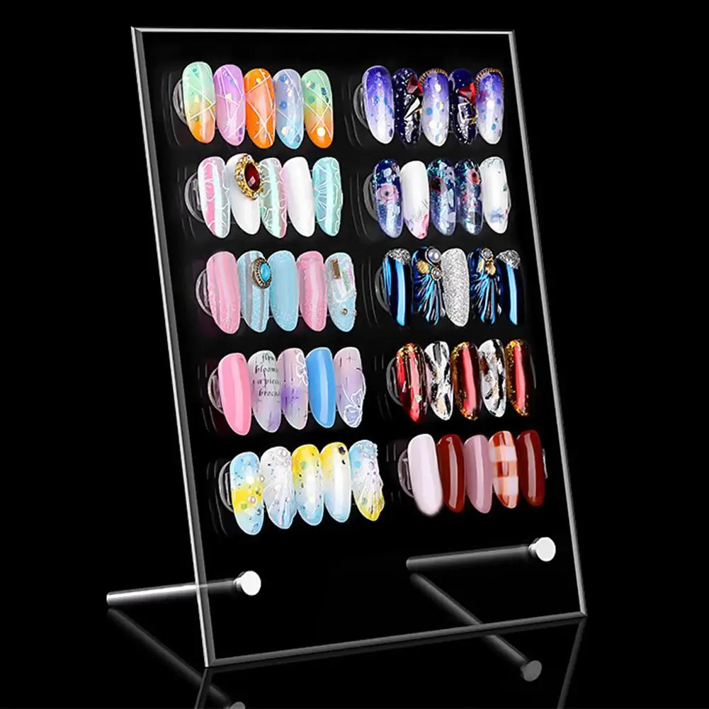 

Magnetic Nail Art Showing Holder Detachable Acrylic False Tip Display Stand Rack Convenien