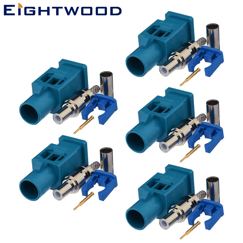 

Eightwood Car Antenna RF Connector Fakra Z Plug Male Water Blue 5021 Neutral Coding Crimp for RG174/188/188A RG316 LMR100 Cable