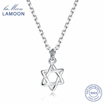 

LAMOON 2018 New Classic Hexagram Star Pendant Necklace 925-Sterling-Silver Jewelry Fine for Women LMNY033