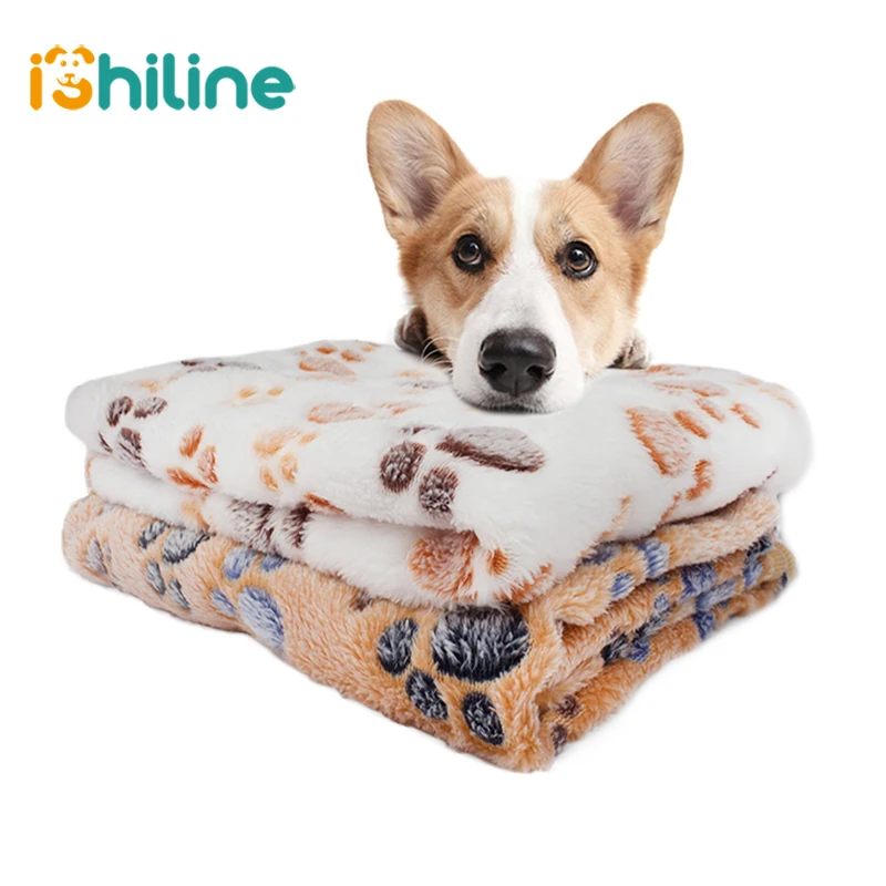 

Pet Soft Pet Blanket Winter Dog Cat Bed Mat Foot Print Warm Sleeping Mattress Small Medium Dogs Cats Coral Fleece Pet Supplies