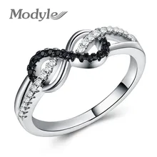 Mostyle дизайн распродажа модные Кристальные кольца Черное и серебряное кольцо «бесконечность» кольцо массивные ювелирные изделия для женщин ювелирные изделия