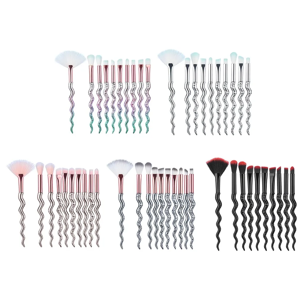 

10 PCS Women's Makeup Brush Make Up Foundation Eyebrow Eyeliner Blush Cosmetic Concealer Brushes Set L510